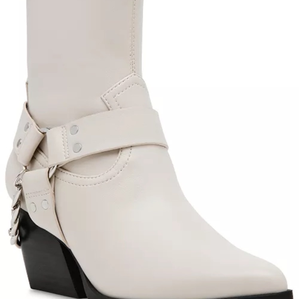 Dolce Vita Cream Ankle Boots with Chain Detail - Picture 2 of 11